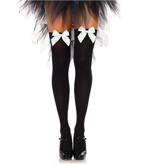 Nylon Thigh Highs With Bow
