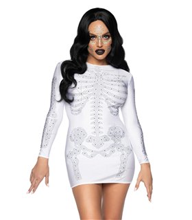Glamorous Rhinestone Skeleton Dress for Special Occasions | Leg Avenue Glamorous Rhinestone Skeleton Dress for Special Occasions | Leg Avenue