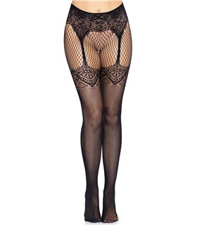 Fishnet tights with backseam