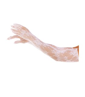 Opera length floral net gloves
