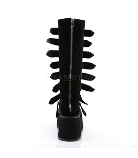 Demonia Plateau Stiefel DAMNED-318 Schwarz samt Demonia Plateau Stiefel DAMNED-318 Schwarz samt