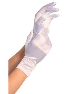 Wrist Length Satin Gloves