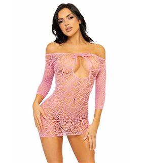 Heart net mini dress