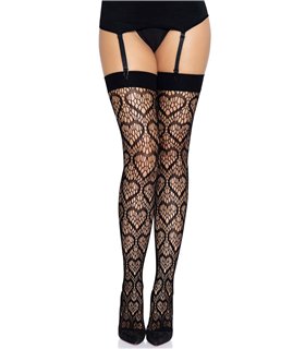 Netzstrümpfe mit süßem Herz-Design | Leg Avenue