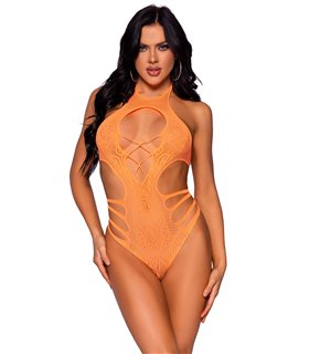 Netzbody mit Ausschnitt schwarz | Leg Avenue