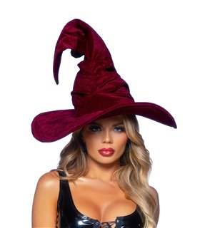 Velvet ruched witch hat