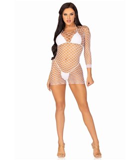 Netzkleid weiss langarm | Leg Avenue