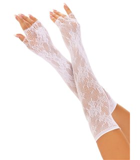 Floral net fingerless gloves