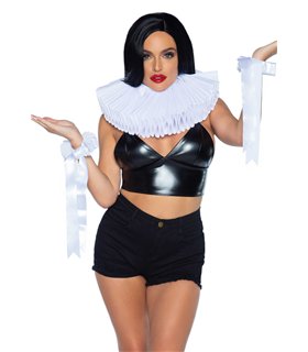 Deluxe ruffle neck and cuffs