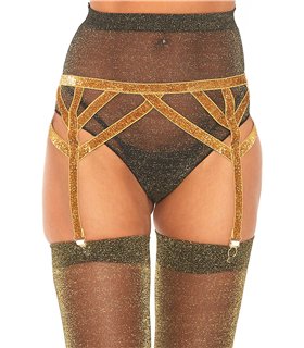 Lurex goldener Schrumpfgürtelhalter | Leg Avenue