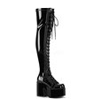 CAMEL-300 Pleateau Stiefel Schwarz lack | DemoniaCult SALE