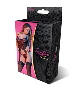 Strappy Bra & G-Set - Black - S/M Strappy Bra & G-Set - Black - S/M