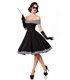 Belsira schulterfreies Swing-Kleid schwarz/weiss - midi Kleider
