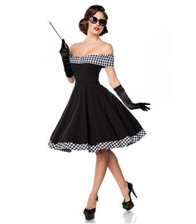 Belsira schulterfreies Swing-Kleid schwarz/weiss - midi Kleider Belsira schulterfreies Swing-Kleid schwarz/weiss - midi Kleider