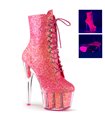 Glitter Plateau Stiefelette ADORE-1020G - Neon Pink