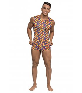 Fitness Tank Top im Print Look für Herren - Mehrfarbig Fitness Tank Top im Print Look für Herren - Mehrfarbig
