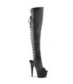 Plateau Overknee Stiefel ADORE-3019 - PU Schwarz