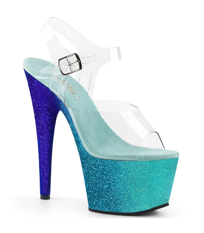 Plateau High Heels ADORE-708OMBRE - Aqua/Blau