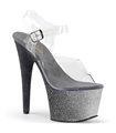 Plateau High Heels ADORE-708OMBRE - Silber/Schwarz