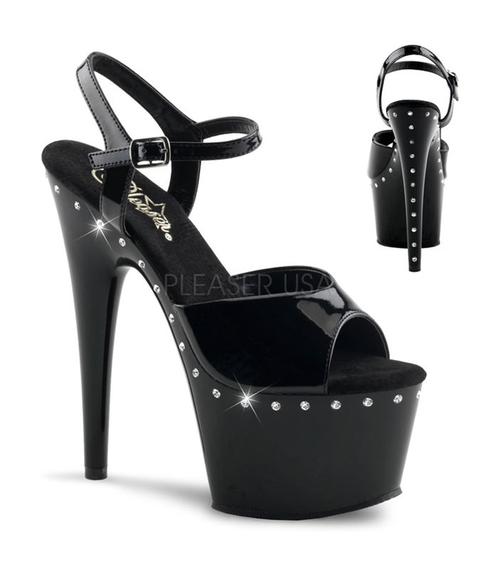 Plateau High Heels ADORE-709LS - Lack Schwarz