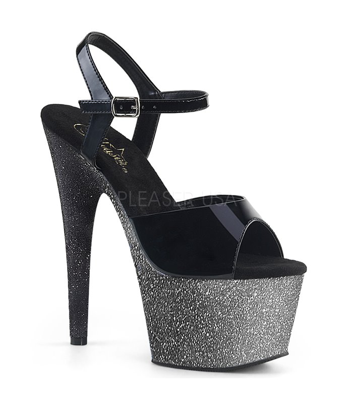 Plateau High Heels ADORE-709OMBRE - Silber/Schwarz