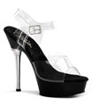 Plateau High Heels ALLURE-608 - Klar/Schwarz