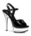 Plateau High Heels ALLURE-609 - Schwarz/Klar