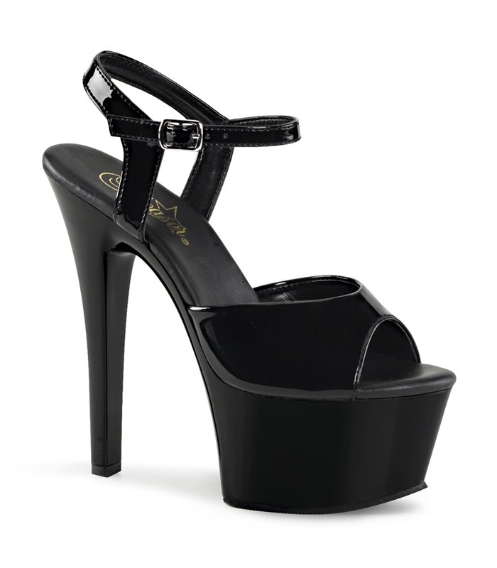 Plateau High Heels ASPIRE-609 - Lack Schwarz