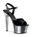 Plateau High Heels ASPIRE-609 - Schwarz/Chrom