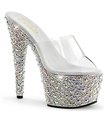 Plateau High Heels BEJEWELED-701MS - Silber