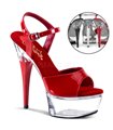 Plateau High Heels CAPTIVA-609 - Rot/Klar