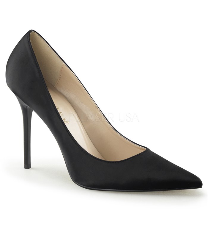 Stiletto Pumps CLASSIQUE-20 - Satin Schwarz