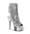 Glitter Plateau Stiefelette DELIGHT-1018G - Silber