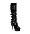 Plateau Kniestiefel DELIGHT-2049 - Lack Schwarz