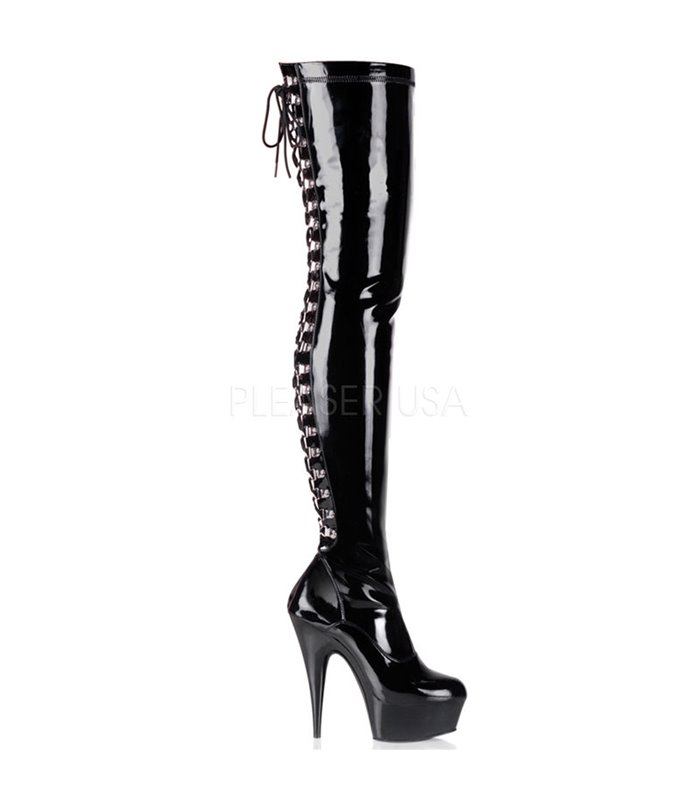 Overknee Stiefel DELIGHT-3063 - Lack Schwarz