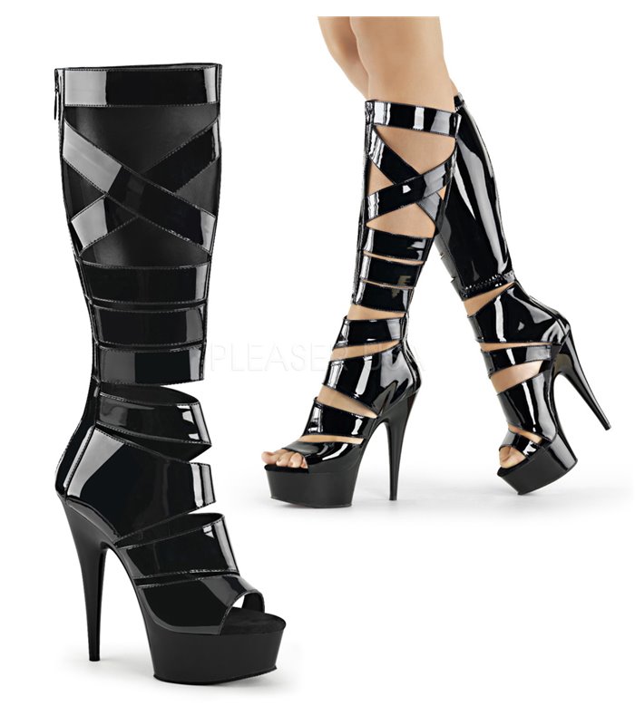 Gladiator High Heels DELIGHT-600-49 - Schwarz