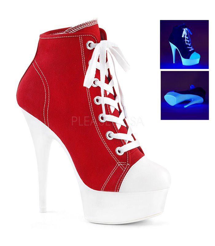 Canvas High Heel Sneakers DELIGHT-600SK-02 - Rot