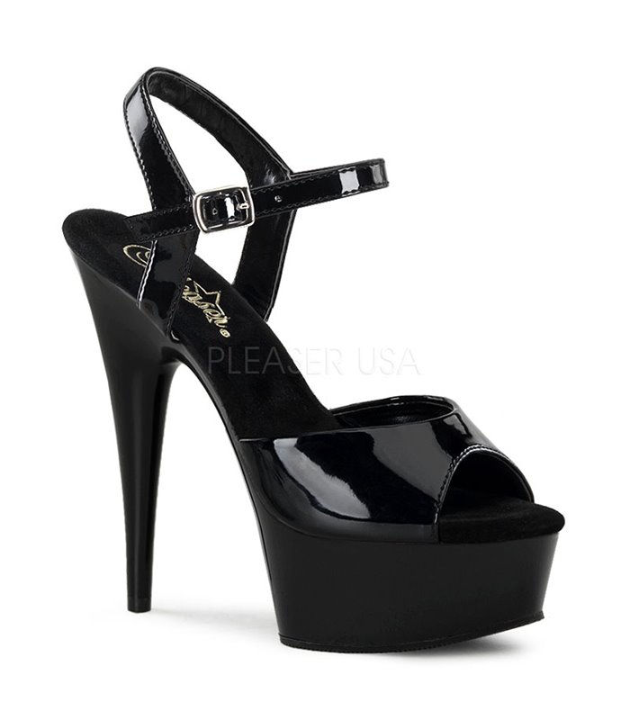 Plateau High Heels DELIGHT-609 - Lack  Schwarz