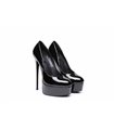 Giaro Galana 1001 Damen Herren Plateau High-Heels schwarz lack