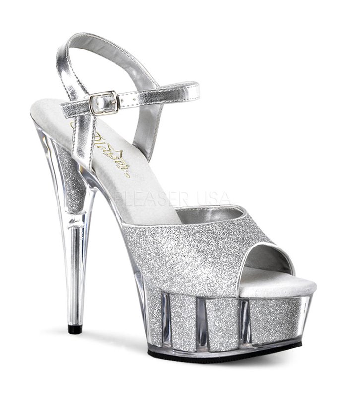 Plateau High Heels DELIGHT-609-5G - Silber