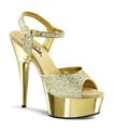 Plateau High Heels DELIGHT-609G - Gold Glitter