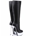 Giaro Galana 1003 Damen Herren Unisex Plateau Stiefel schwarz weiß