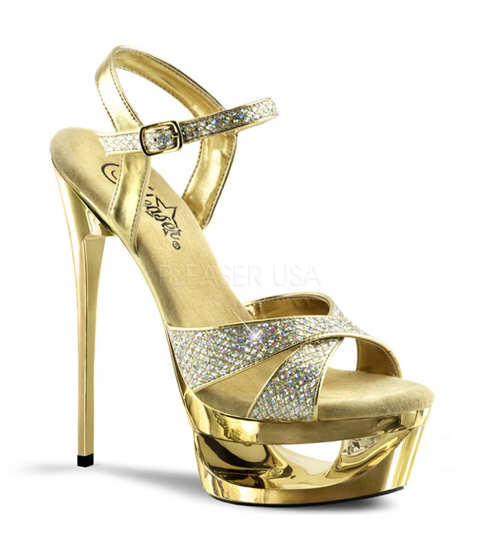 Plateau Sandalette ECLIPSE-619G - Gold/Gold Glitter