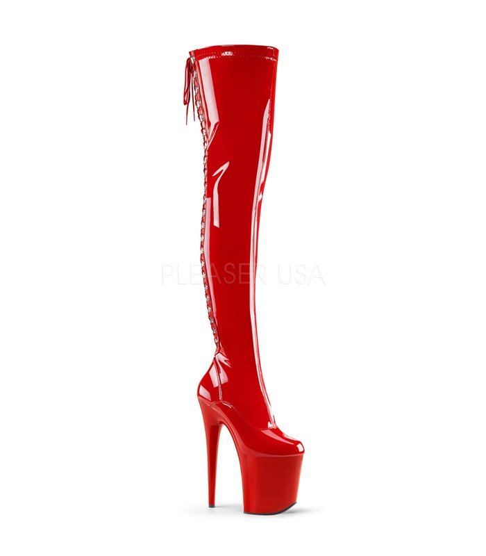 Plateau Overknee Stiefel FLAMINGO-3063 - Rot