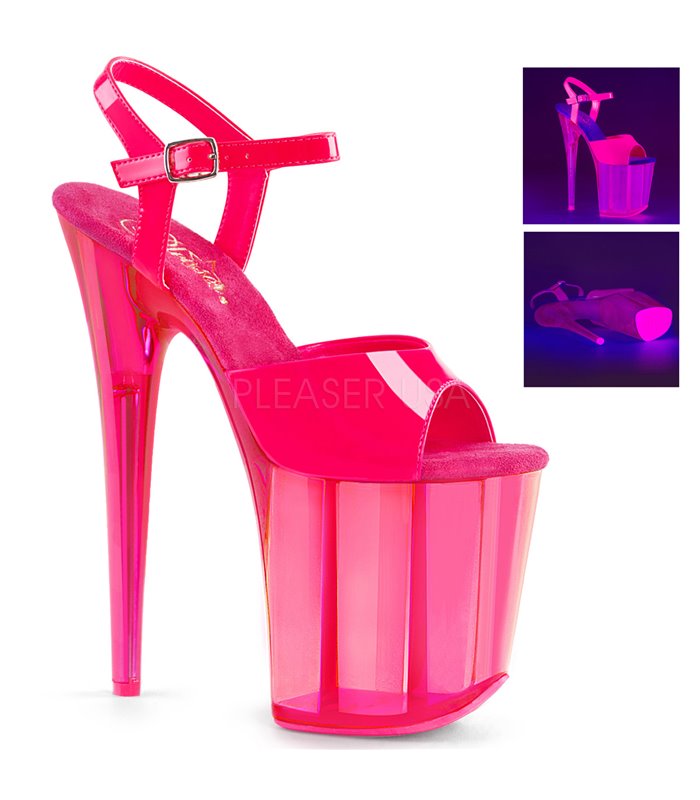 Extrem Plateau Heels FLAMINGO-809UVT - Neon Pink