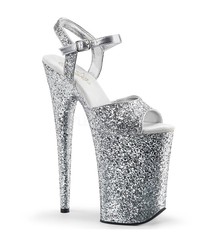 Extrem Plateau Heels  INFINITY-910LG - Silber