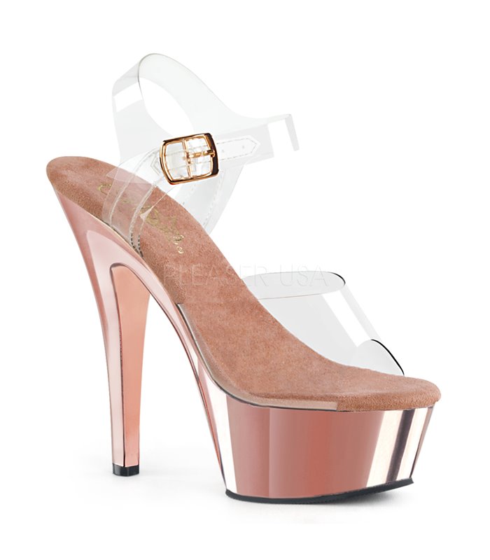 Plateau High Heels KISS-208 - Klar/Rose Gold