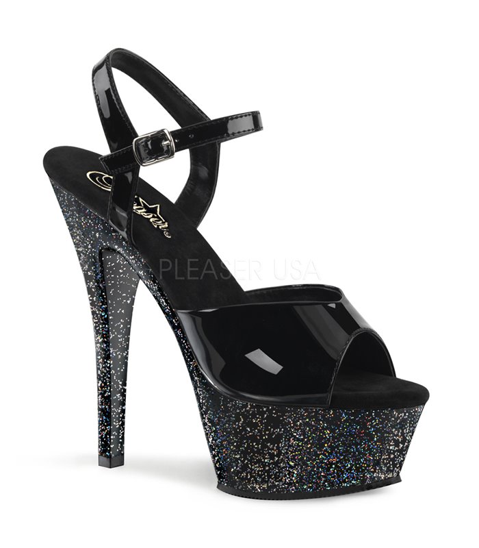 Plateau High Heels KISS-209MG - Schwarz/Glitter