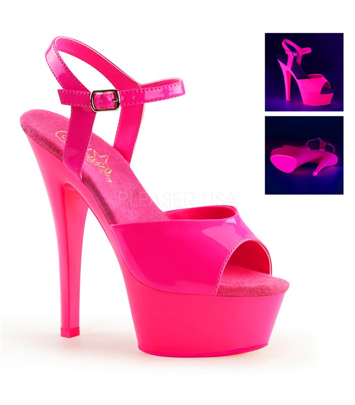 Plateau High Heels KISS-209UV - Neon Pink