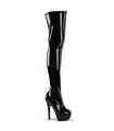 Plateau Overknee Stiefel KISS-3000 - Lack Schwarz